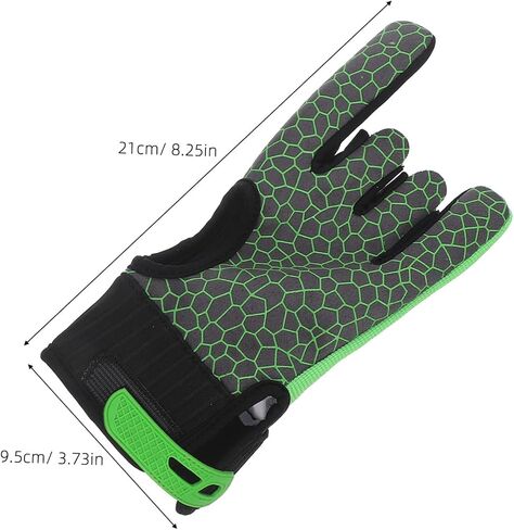 Professional Silicone Anti-Slip Bowling Gloves Fingerless Breathable Sports Gloves with Thumb Support Size L Green for Bowling Training and Competition in Kuwait