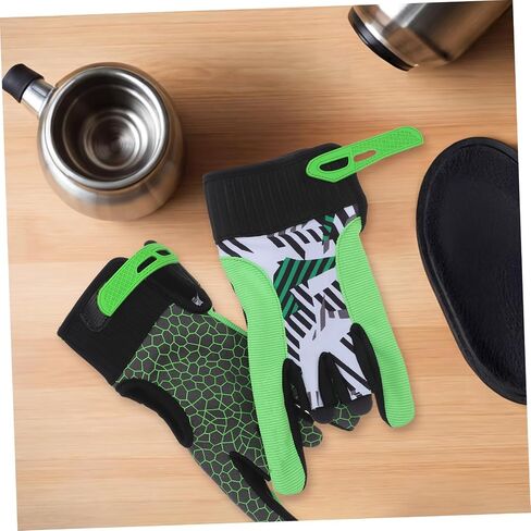 Professional Silicone Anti-Slip Bowling Gloves Fingerless Breathable Sports Gloves with Thumb Support Size L Green for Bowling Training and Competition in Kuwait