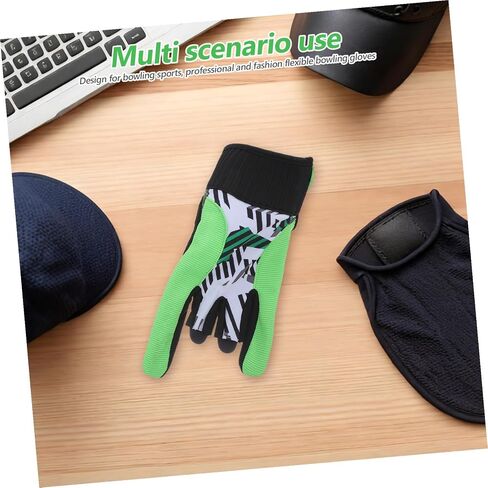 Professional Silicone Anti-Slip Bowling Gloves Fingerless Breathable Sports Gloves with Thumb Support Size L Green for Bowling Training and Competition in Kuwait