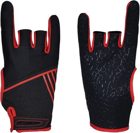 Breathable Anti-Slip Silicone Bowling Gloves Fingerless Sports Gloves for Outdoor Fitness Size L/XL for Bowling and Training in Kuwait