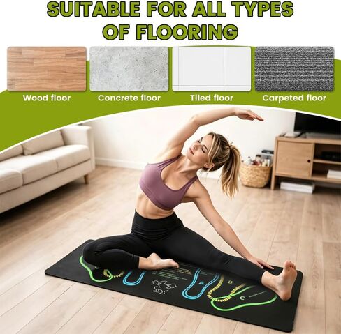 Squat Mat with Foot Position, 31.5" x 13.8" Non-Slip Exercise Mat for Squats, Leg Workouts & Ab Training, High-Density Cushioning for Joint Protection, Portable Home Gym Floor Mat for Lunges, Yoga in Kuwait