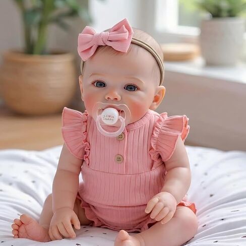 iCradle Reborn Baby Dolls 19 inch 48 cm Full Body Vinyl Silicone Baby Doll Girl Anatomically Correct Hand Painted Hair Realistic Newborn Doll Eyes Closed Toy Gift for Ages 3+ in Saudi Arabia