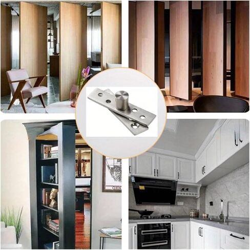 18 Piece 360° Swivel Shaft Set - Surface Mounted Concealed Hinges for Revolving Doors, Containing 2 Center Shafts, 8 Screws and in Kuwait