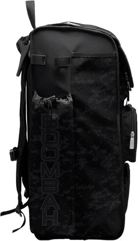 Boombah Catchers Superpack Bat Bag - 23-1/2" x 13-1/2" x 9-1/2" - USA Clandestine 2 Black/Charcoal - Holds 4 Bats - Backpack Version (no Wheels) in Kuwait