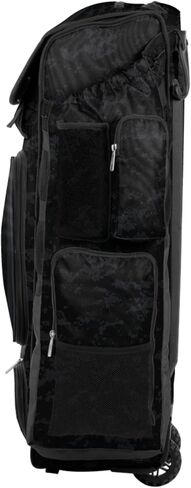 Boombah Superpack XL Rolling Bat Bag - 35.5" x 13.5" x 10" - Telescopic Handle - Holds 8 Bats - Wheeled Version - USA Clandestine 2 Black/Charcoal in Kuwait