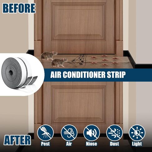 Single Sided Foam Tape Heavy Duty Waterproof, 2 Inch Wide x 1/4 Inch Thick EVA Foam Insulation Tape, Black Weather Stripping for Doors and AC Windows Seal, Soundproof 16.5ft in Kuwait