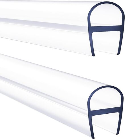 Glass Shower Door Seal Strip 2 Pack x 39 Inch U Type for 3/8" Thick Glass Frameless Shower Door Bottom Side Seal Trim Strip Door Sweep Ultra Clear Rubber Shower Door Leak Guard in Kuwait