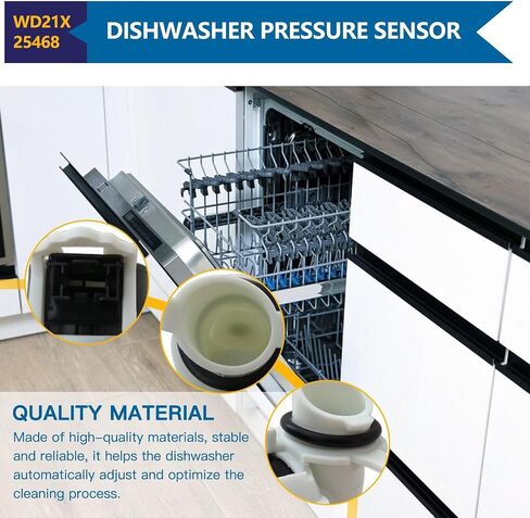 استبدال مستشعر ضغط غسالة الأطباق WD21X25468 AP6976524 متوافق مع غسالة الأطباق GE GDF535PGR0BB GDT565SSN2SS GDF510PSM4SS GDF510PSM5SS GDT635HMM5ES in Kuwait