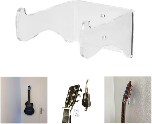Haofy Clear Acrylic Guitar Wall Mount Hanger, Heavy Duty Transparent Hook for Guitar, Violin, Ukulele, Space Saving for Home in Kuwait