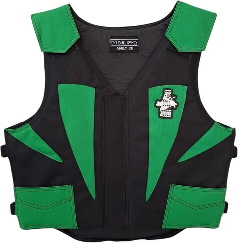 EPT Cordura Bull Riding Vest v3.0 - Black & Green Cordura Canvas EPT Brand - Adult Sizes: in Kuwait