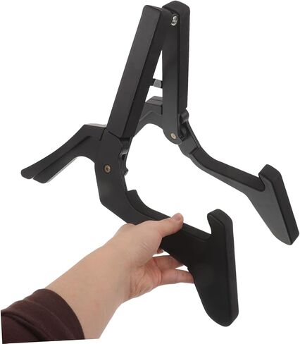 Toddmomy Folding Instrument Stand for Violin, Ukulele, Mandolin and Guitar – Portable Black Plastic Floor Holder with A-frame Support for Home Practice, Studio, and Event Use in Kuwait