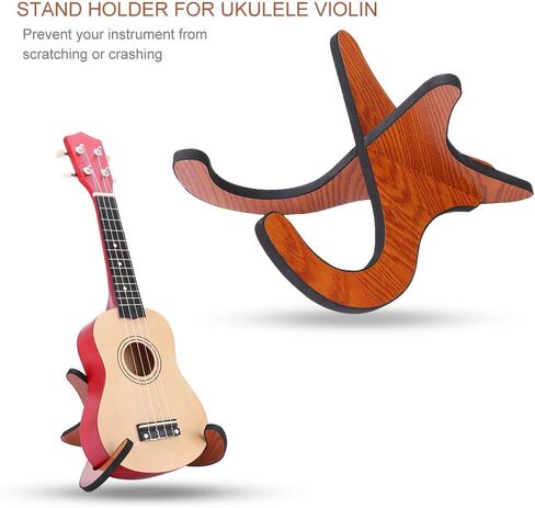Alomejor Wooden Instrument Stand, Detachable Holder for Violin Ukulele Mandolin Banjo, Lightweight with Easy Installation and Disassembly in Kuwait