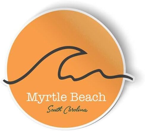 Squiddy Myrtle Beach South Carolina Wave - Vinyl Sticker Decal for Phone, Laptop, Water Bottle (2.5" high) in Kuwait