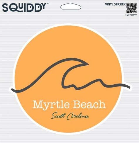 Squiddy Myrtle Beach South Carolina Wave - Vinyl Sticker Decal for Phone, Laptop, Water Bottle (2.5" high) in Kuwait