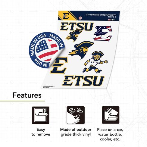 Desert Cactus East Tennessee State University Sticker ETSU Buccaneers Bucsr Vinyl Decals Laptop Water Bottle Car Scrapbook Sheet T2 (Type 2-3) in Saudi Arabia