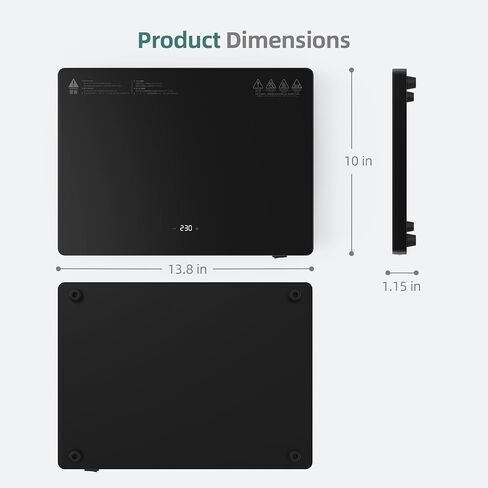 Plate Warmer for Slow Eaters, 13.8" x 10" Electric Warming Tray, 6 Temperature Settings 140-230°F with Memory Function, Glass Top for Dinner Plates in Kuwait