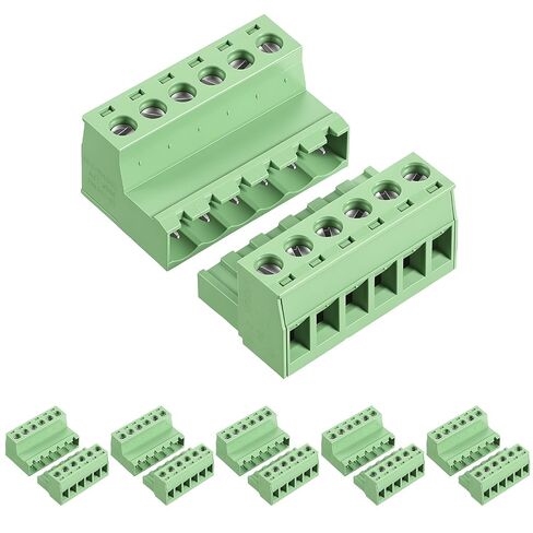 5 Sets 6 Pin Connector Screw Terminal Block Pluggable Quick No Soldering Phoenix Type Connectors 6 Pin 3.81mm Pitch Screws Terminal Block Connector Assortment Kit for 28-16AWG Cable in Kuwait