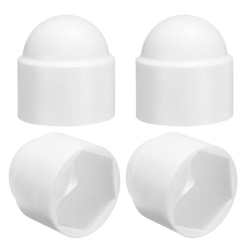 uxcell 12 قطعة غطاء صامولة سداسية، M12x19x23mm غطاء حماية صامولة قبة بلاستيكية أغطية مسامير سداسية للأثاث الداخلي والخارجي لتزيين مسامير السيارات، أبيض in Kuwait