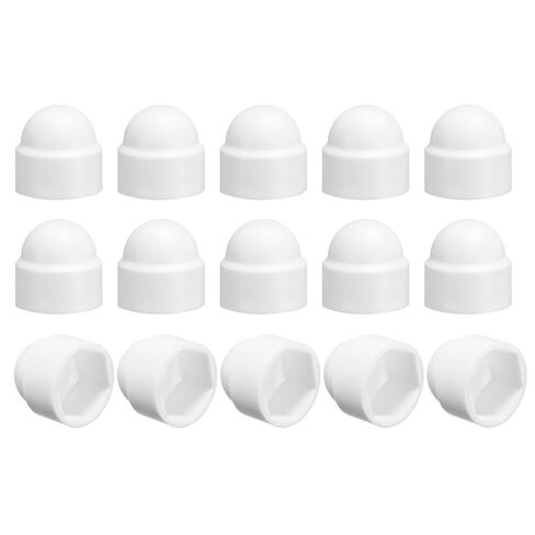 uxcell 12 قطعة غطاء صامولة سداسية، M12x19x23mm غطاء حماية صامولة قبة بلاستيكية أغطية مسامير سداسية للأثاث الداخلي والخارجي لتزيين مسامير السيارات، أبيض in Kuwait