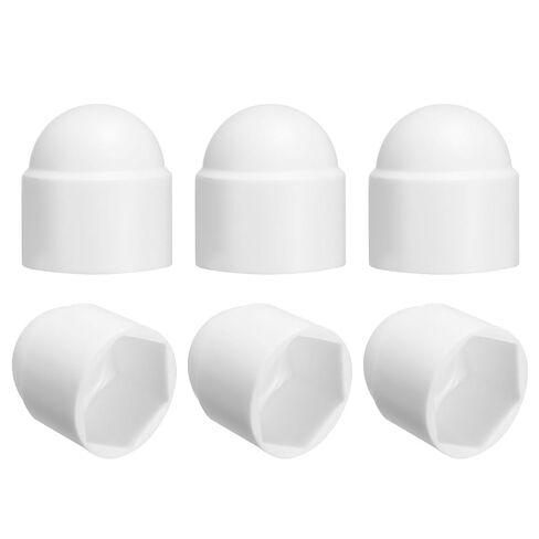 uxcell 12 قطعة غطاء صامولة سداسية، M12x19x23mm غطاء حماية صامولة قبة بلاستيكية أغطية مسامير سداسية للأثاث الداخلي والخارجي لتزيين مسامير السيارات، أبيض in Kuwait