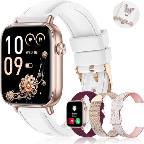 Iaret Smart Watch for Women, 1.83" HD Fitness Tracker with 4 Bands, Answer/Make Calls, Heart Rate/Sleep/SpO2/Step Tracking, 100+ Sport Modes, Android/iPhone Compatible Gift (Rose Gold) in Saudi Arabia
