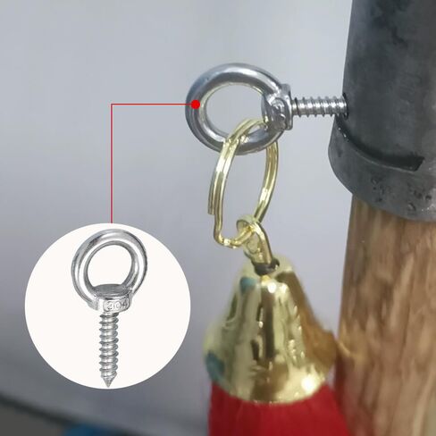 5Pcs 304 Stainless Steel Eye Bolt, M4*16 Self Tapping Eye Hooks for Wood Hanging Tie Downs Hammock Swing Chair Yoga in Kuwait