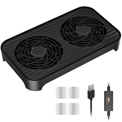 X4-V2 Quiet USB Cooling Fan, High Performance Dual 140mm USB PC Fan, 3Speeds Controller & 2 USB Ports, Stackable Design for Router, Mini PC, Laptop, PlayStation, Xbox, Computer Cabinet Cooling in Kuwait