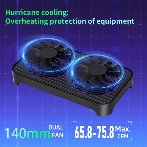 X4-V2 Quiet USB Cooling Fan, High Performance Dual 140mm USB PC Fan, 3Speeds Controller & 2 USB Ports, Stackable Design for Router, Mini PC, Laptop, PlayStation, Xbox, Computer Cabinet Cooling in Kuwait