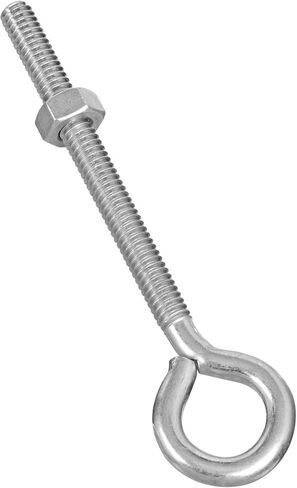 العلامات التجارية الوطنية MFG/SPECTRUM HHI أجهزة ستانلي .25 بوصة. × 4 بوصة. مسمار ذو عين مع صواميل مجمعة 221127 - عبوة من 20 قطعة in Kuwait