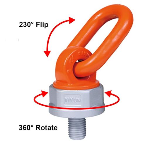 2 Pcs Swivel Eye Bolt Hoist Ring 1/2" x 19 Standard Load Capacity 1500 Lbs, American Standard Universal Heavy Duty Swivel Hoist Ring 360° Rotation Made of Alloy Steel, Tensile Strength > 1080MPa in Kuwait