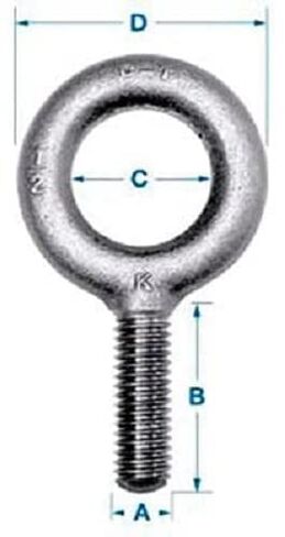 K2025-UNF - 1/2-20 X 1-1/2 Shoulder Pattern Eyebolt Fine Thread, 1EA in Kuwait