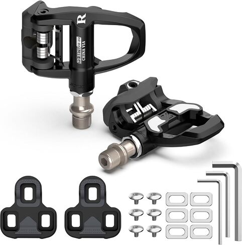 دواسات دراجة الطريق BUCKLOS بدون مشبك متوافقة مع Look Keo، مركب نايلون خفيف الوزن مع مرابط - توتر قابل للتعديل لركوب الدراجات الثابتة في الأماكن الداخلية والخارجية من BUCKLOS (9/16 بوصة) in Kuwait
