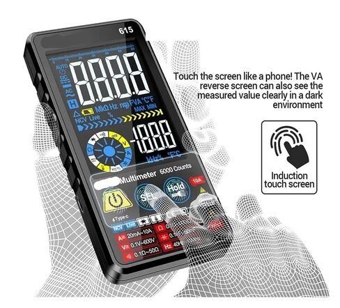 Digital Multimeter Automatic 615 Touch Screen Rechargeable 6000 Counts Voltage Current Tester Electrician Tools in Kuwait