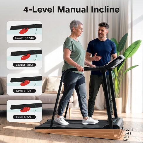 SereneLife Electric Folding Treadmill Exercise Machine - Smart Compact Digital Workout Fitness Trainer w/Bluetooth App Sync, Manual Incline Adjustment, for Walking, Running, Gym in Kuwait