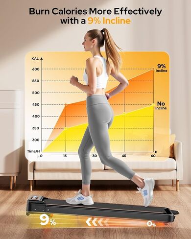 وسادة المشي مع ميل بنسبة 10%، وسادة المشي المطورة بقوة 3.5 حصان مع شريط مقبض، جهاز سير محمول 4 في 1 تحت المكتب للمنزل، جهاز سير قابل للطي مع ميل، سعة 350 رطل، التحكم في التطبيق in Kuwait