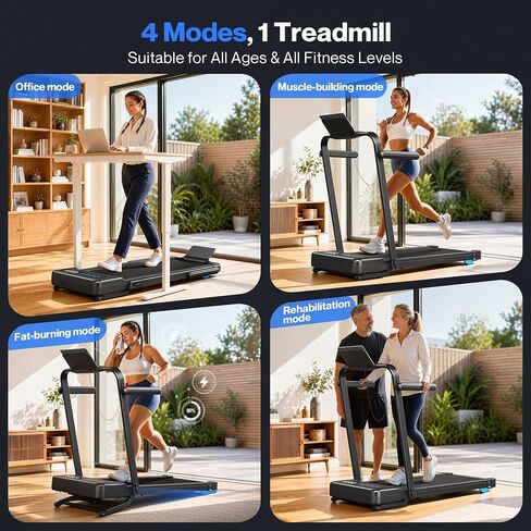 وسادة المشي Cardirun مع انحدار تلقائي بنسبة 12%، وسادة مشي قابلة للطي مع شريط مقبض، سعة 375 رطل، أجهزة مشي هادئة تحت المكتب بقوة 3.5 حصان للمنزل مع شاشة LED، تطبيق ذكي وجهاز تحكم عن بعد in Kuwait