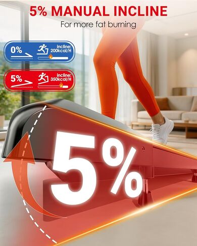 جهاز سير للمشي مع ميل بنسبة 5%، جهاز سير تحت المكتب للمكتب المنزلي، وسادة مشي محمولة هادئة بقوة 2.5 حصان، سعة 265 رطل، جهاز سير مدمج للمساحات الصغيرة مع حزام مقاس 15 بوصة × 35.4 بوصة in Kuwait