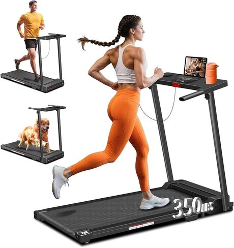Treadmills for Home, Walking Pad with Handle Bar - 3.0 HP Portable Foldable Treadmill, 350 LBS Weight Capacity, LED Display, Compact Design - Ideal for Home Users, Office Professionals in Kuwait