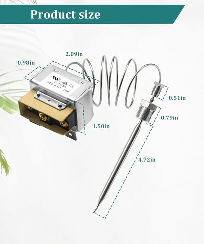 1177 Fryer High Limit Switch LCCM2003000 with 3/8" Mpt Stuff Box Hi Limit 232℃/450°F Replacement for ATOSA 301030005,Imperial,ROBERTSHAW,and Other Deep Fryer in Kuwait