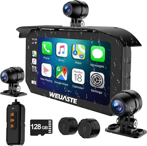MT92C 6.25 "شاشة Carplay دراجة نارية ، HD 1080P DASH CAM + CAMERE CAMPERANT in Kuwait