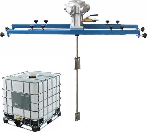 محرض هواء 1HP IBC، آلة خلط خزان هوائي احترافية 1300 دورة في الدقيقة، قطر المكره 250 مم، خلاط من الفولاذ المقاوم للصدأ 1 طن للطلاء والطلاء والحبر والغراء in Kuwait