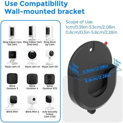 مجموعة من 3 قطع مثبتة على الحائط لكاميرا Blink - بدون دعامة لاصقة للثقب لـ Blink Mini، Mini 2، Outdoor 4 & Indoor - تثبيت قوي، خالي من الأضرار، سهل التركيب in Kuwait