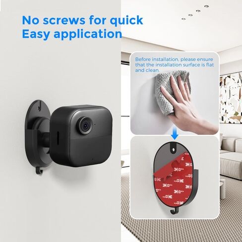 مجموعة من 3 قطع مثبتة على الحائط لكاميرا Blink - بدون دعامة لاصقة للثقب لـ Blink Mini، Mini 2، Outdoor 4 & Indoor - تثبيت قوي، خالي من الأضرار، سهل التركيب in Kuwait