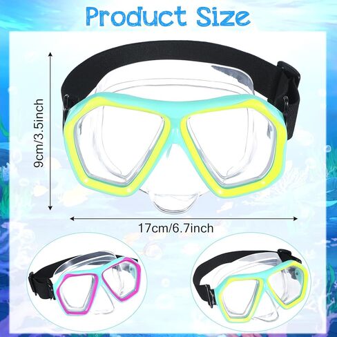 2 Pack Swim Goggles Adult with Nose Cover, Anti-fog Clear Diving Mask with Elastic Strap No Leak 180°Clear View in Kuwait