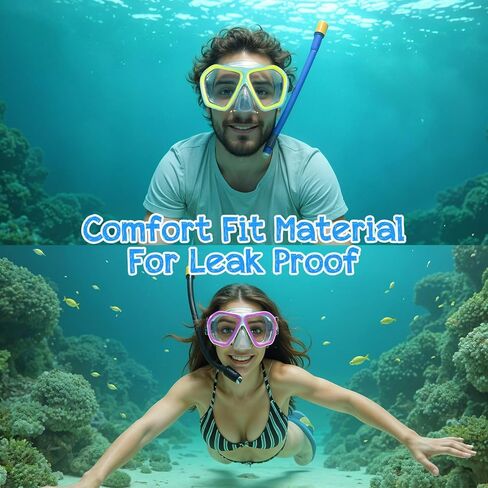 2 Pack Swim Goggles Adult with Nose Cover, Anti-fog Clear Diving Mask with Elastic Strap No Leak 180°Clear View in Kuwait