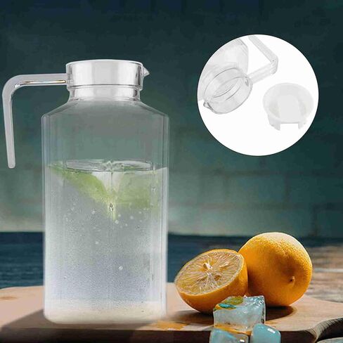 Generic Juice Bottle, Water Pitcher Beverage Dispenser Juice Water Bottle with Lid and Handle for Home Bar Restaurant Coffee Shop (1800ml) in Kuwait