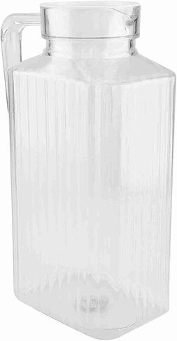 Generic Juice Bottle, Water Pitcher Beverage Dispenser Juice Water Bottle with Lid and Handle for Home Bar Restaurant Coffee Shop (1800ml) in Kuwait