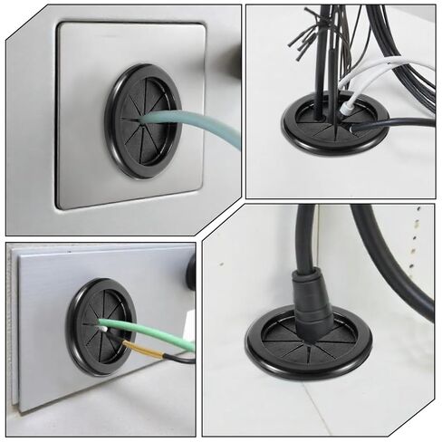 6 Pcs Rubber Grommet for Wiring, 2 Inch Black Wire Grommets 1-11/16" ID Rubber Hole Firewall Grommets Double-Sided Hole Plugs for Metal Wire Protecting in Kuwait