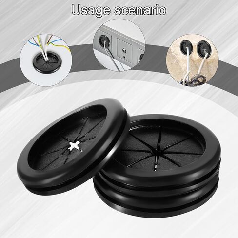 6 Pcs Rubber Grommet for Wiring, 2 Inch Black Wire Grommets 1-11/16" ID Rubber Hole Firewall Grommets Double-Sided Hole Plugs for Metal Wire Protecting in Kuwait