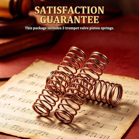 Valve Piston Spring for Bach Stradivarius Strad Trumpet,Allora AAFG-103F | Premium Spring Steel, Anti-wear & Anti-deformation, Fits for Bach, Allora, Cecilio, Smooth Valve Action, Tool-free Install in Kuwait